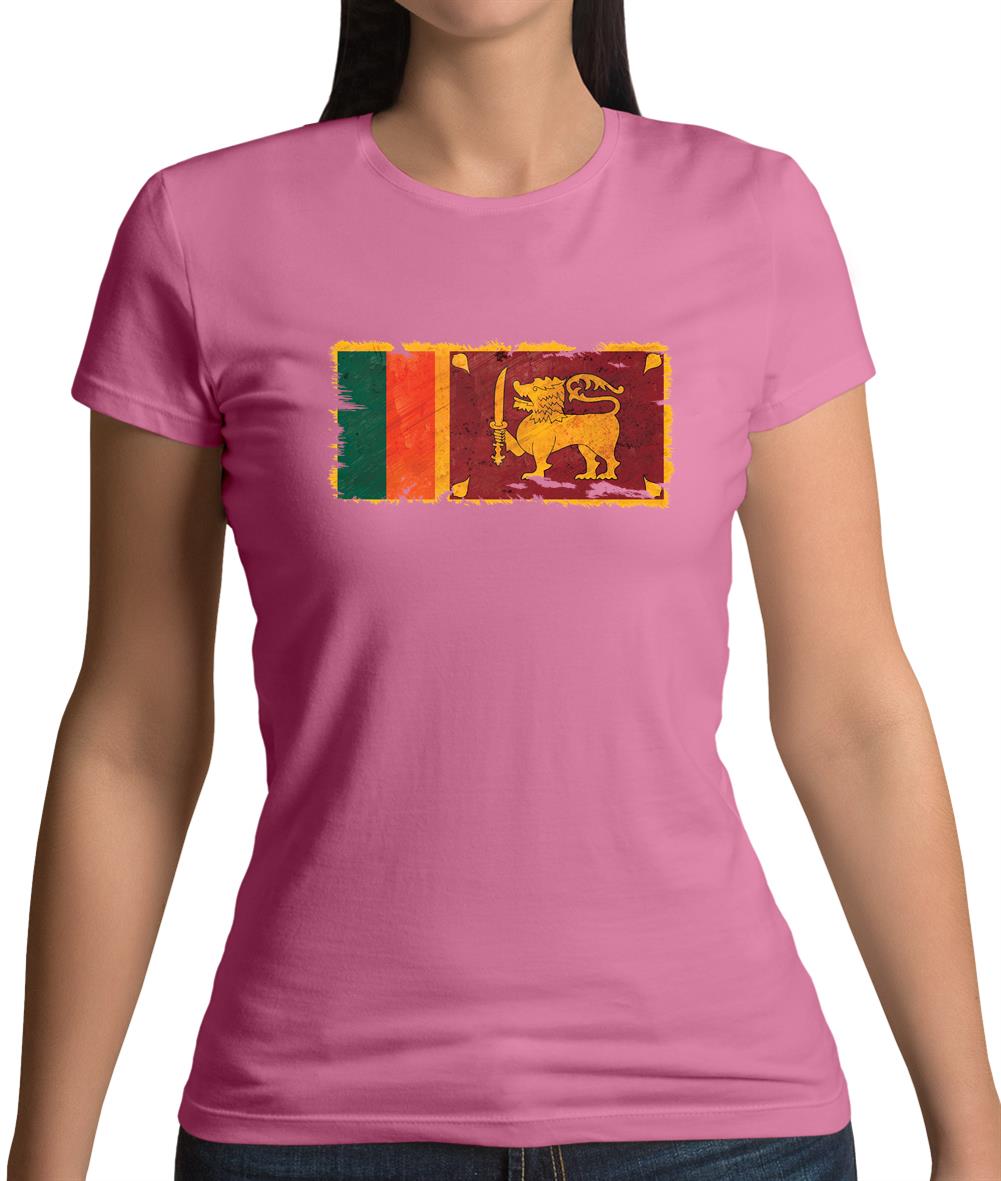 Sri Lanka Grunge Style Flag Womens T-Shirt Sri Lanka Grunge Style Flag Womens T-Shirt