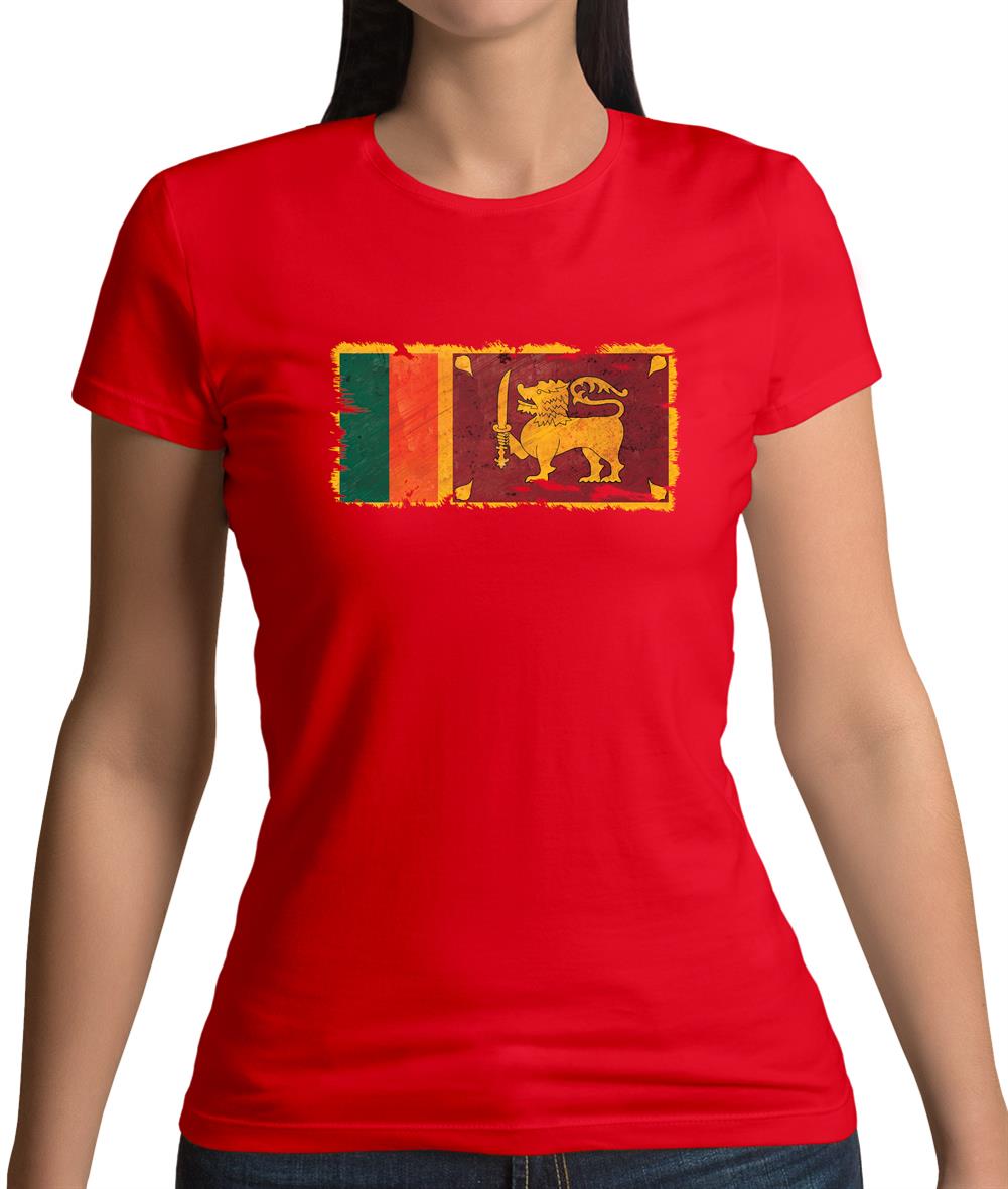Sri Lanka Grunge Style Flag Womens T-Shirt Sri Lanka Grunge Style Flag Womens T-Shirt