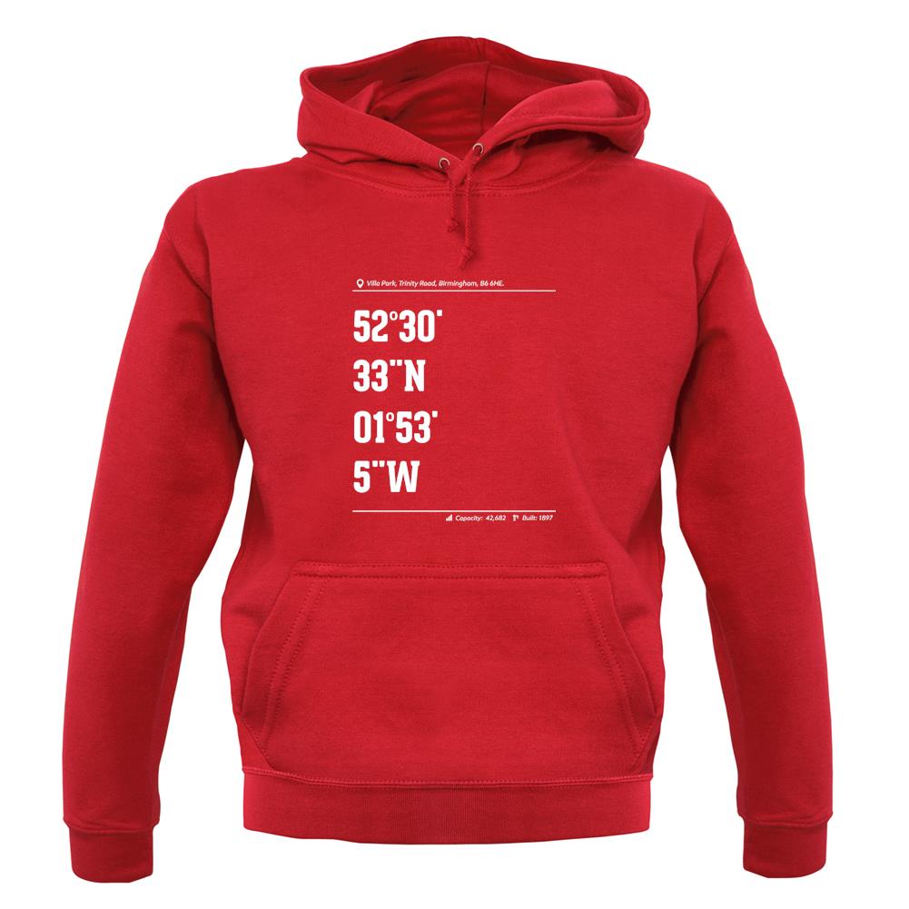 Stadium Coordinates Villa Unisex Hoodie Stadium Coordinates Villa Unisex Hoodie