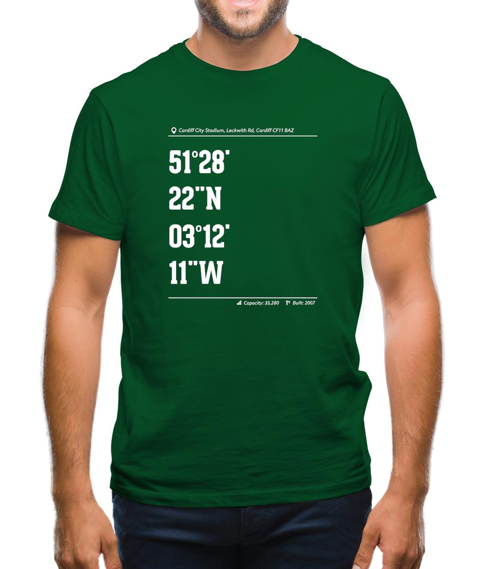Stadium Coordinates The Bluebirds Mens T-Shirt Stadium Coordinates The Bluebirds Mens T-Shirt