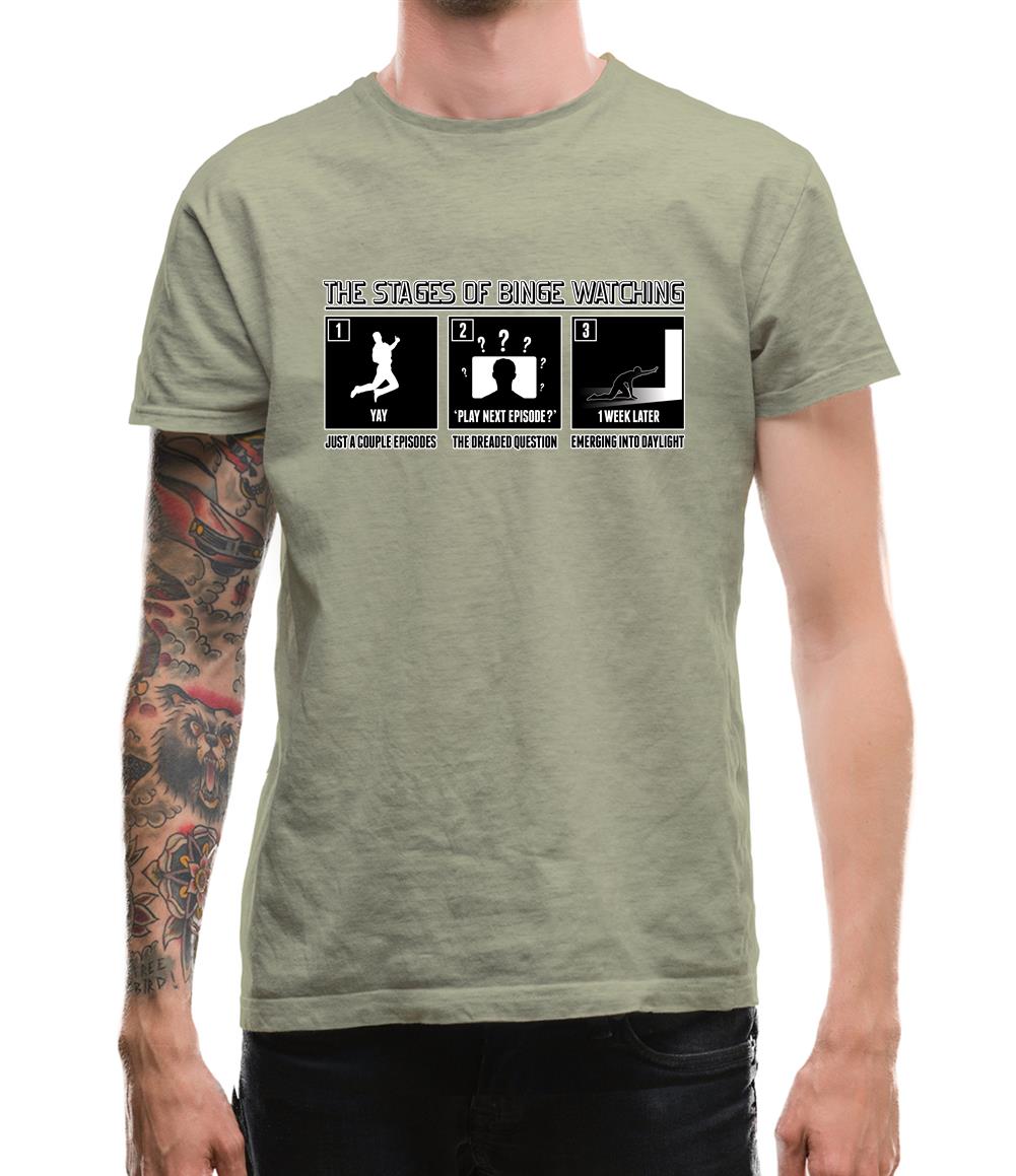 Stages Of Binge Watching Mens T-Shirt Stages Of Binge Watching Mens T-Shirt