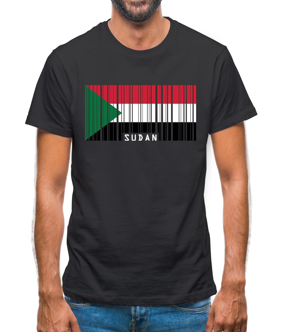 Sudan Barcode Style Flag Mens T-Shirt Sudan Barcode Style Flag Mens T-Shirt
