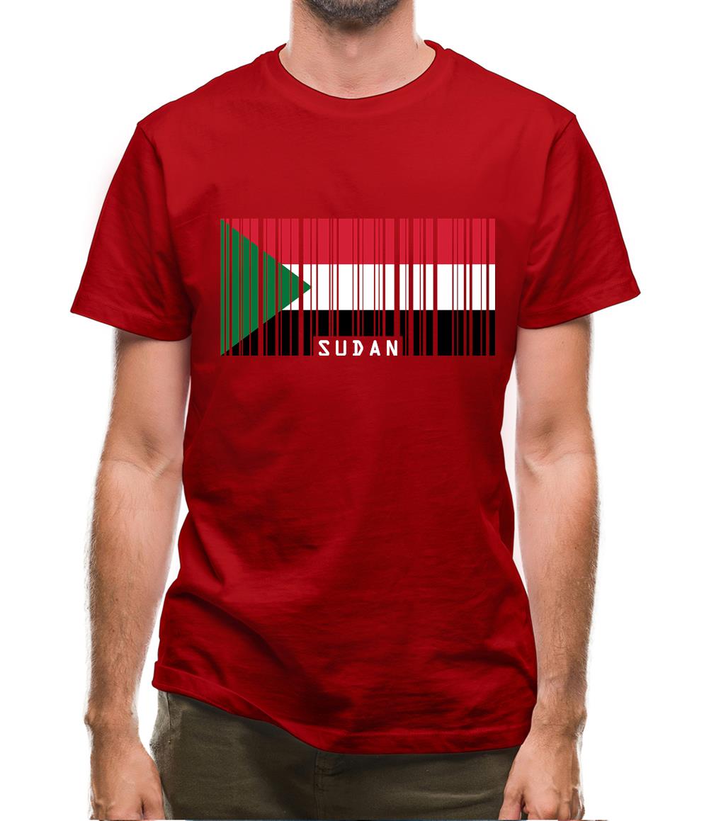 Sudan Barcode Style Flag Mens T-Shirt Sudan Barcode Style Flag Mens T-Shirt