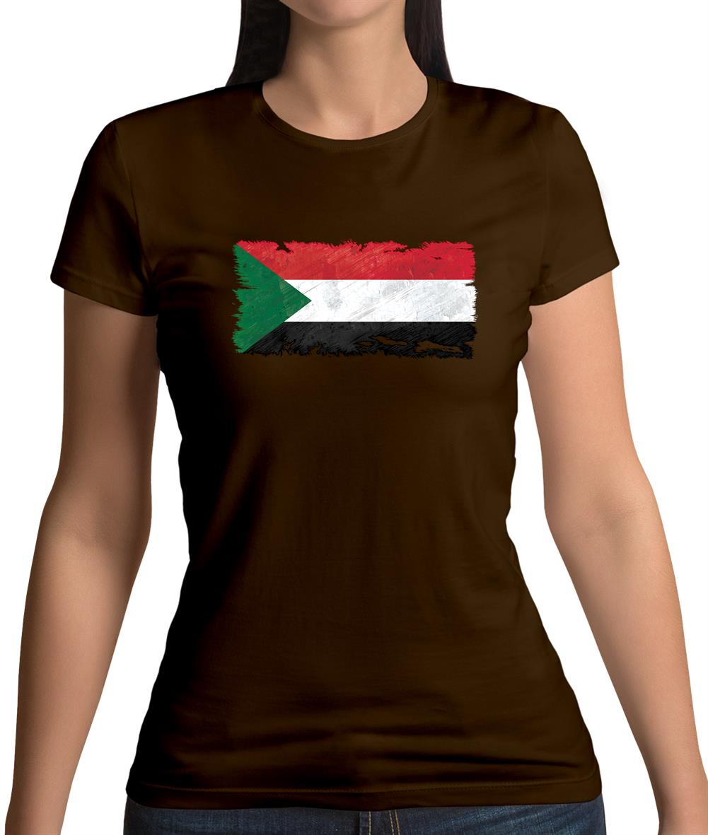 Sudan Grunge Style Flag Womens T-Shirt Sudan Grunge Style Flag Womens T-Shirt