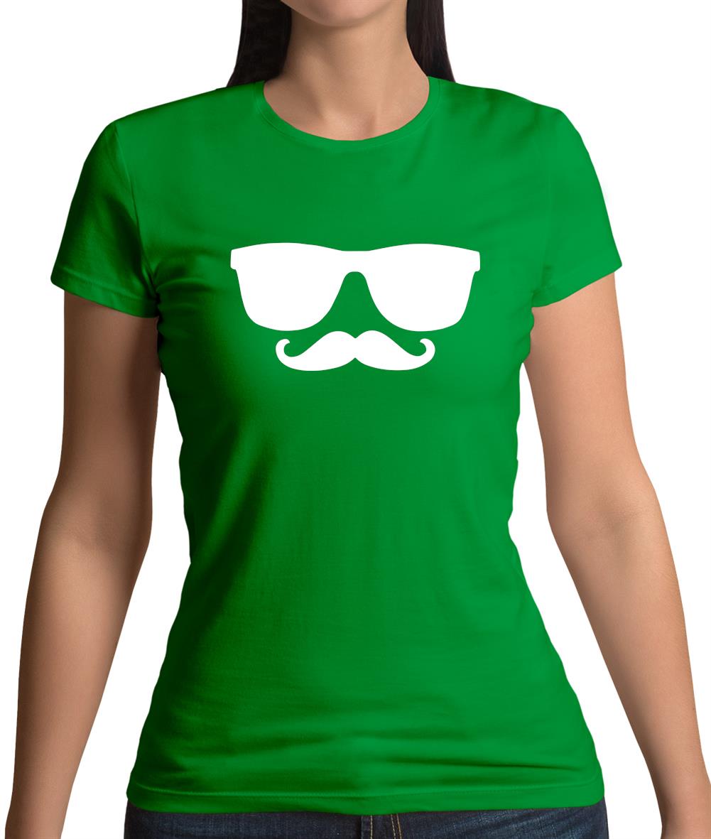 Moustache Glasses Womens T-Shirt Moustache Glasses Womens T-Shirt