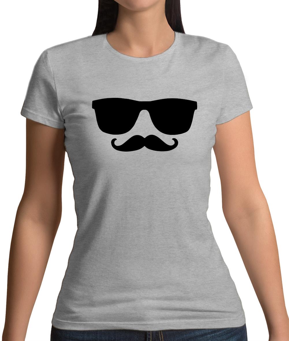 Moustache Glasses Womens T-Shirt Moustache Glasses Womens T-Shirt