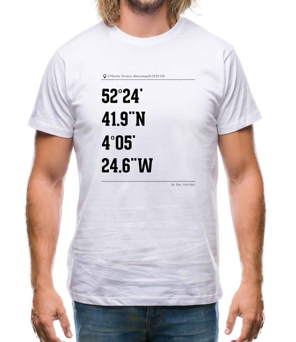 Surfing Coordinates Aberystwyth Mens T-Shirt Surfing Coordinates Aberystwyth Mens T-Shirt