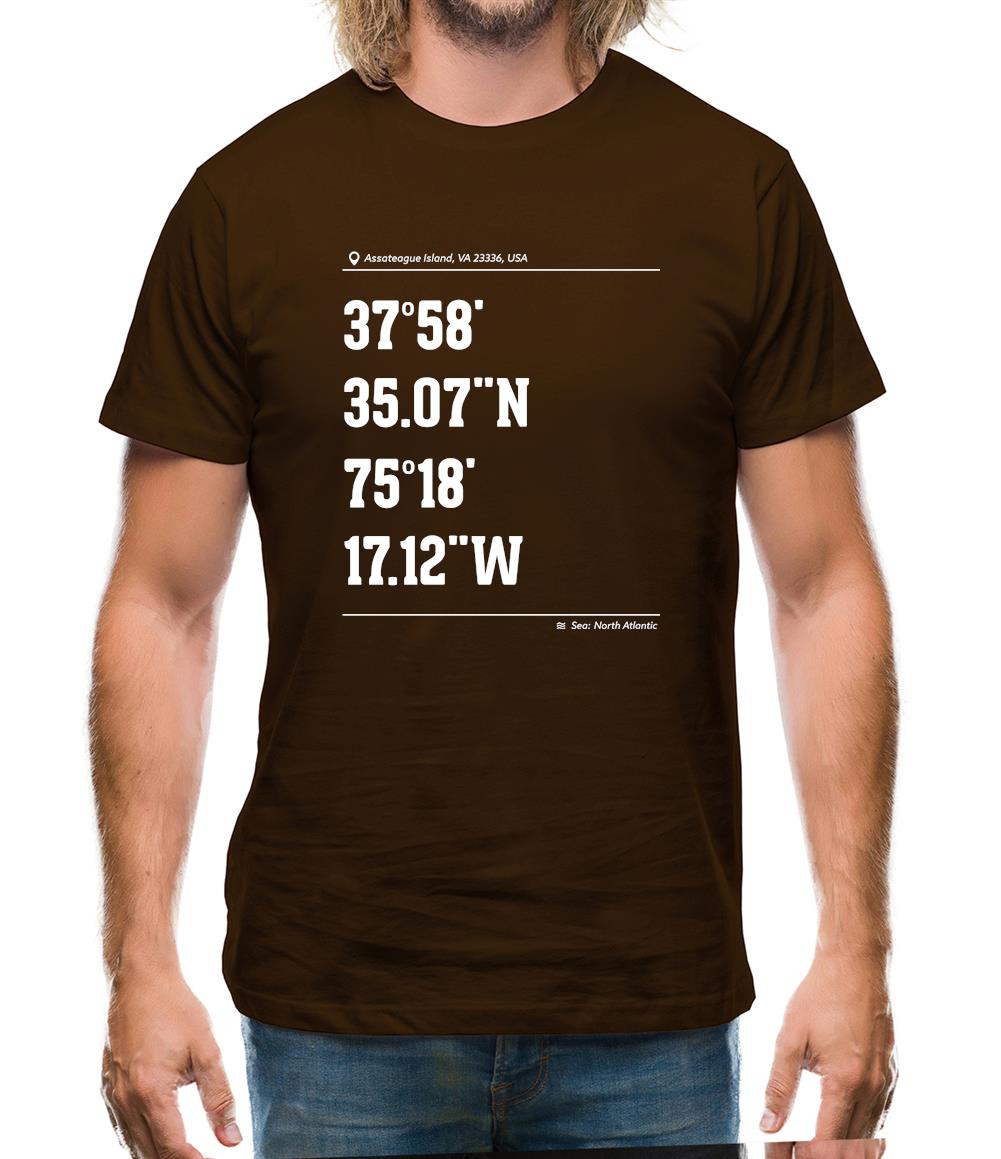 Surfing Coordinates Assateague Island Mens T-Shirt Surfing Coordinates Assateague Island Mens T-Shirt