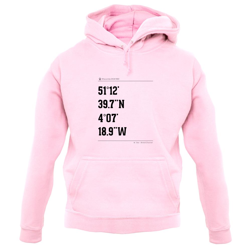 Surfing Coordinates Ilfracombe unisex hoodie Surfing Coordinates Ilfracombe unisex hoodie