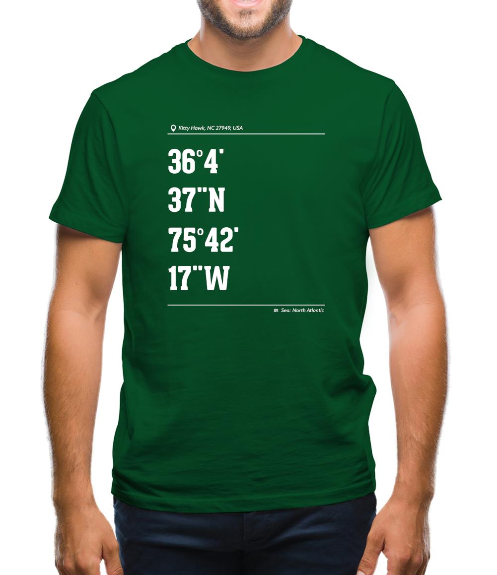 Surfing Coordinates Kittyhawk Mens T-Shirt Surfing Coordinates Kittyhawk Mens T-Shirt