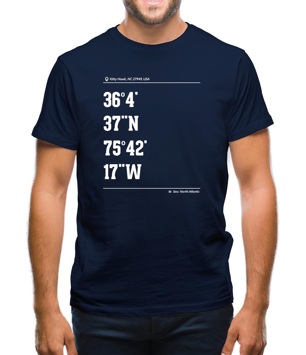 Surfing Coordinates Kittyhawk Mens T-Shirt Surfing Coordinates Kittyhawk Mens T-Shirt