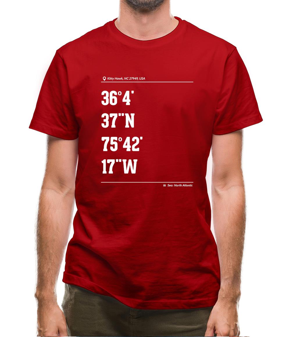 Surfing Coordinates Kittyhawk Mens T-Shirt Surfing Coordinates Kittyhawk Mens T-Shirt