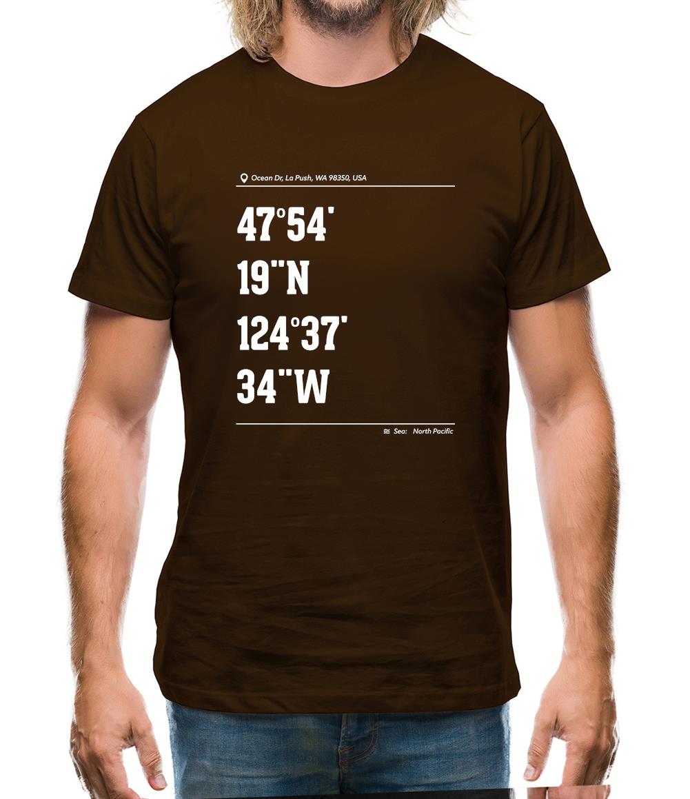 Surfing Coordinates Lapush Mens T-Shirt Surfing Coordinates Lapush Mens T-Shirt