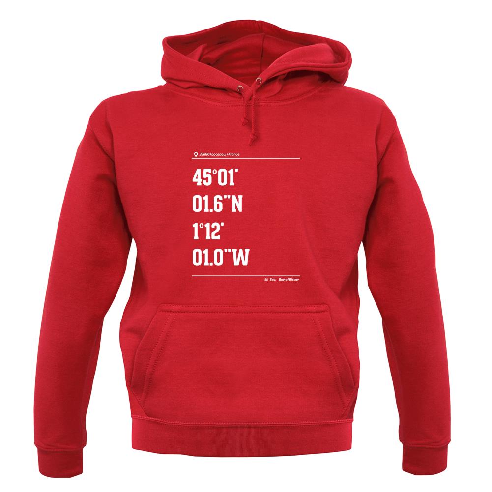 Surfing Coordinates Lacanau unisex hoodie Surfing Coordinates Lacanau unisex hoodie