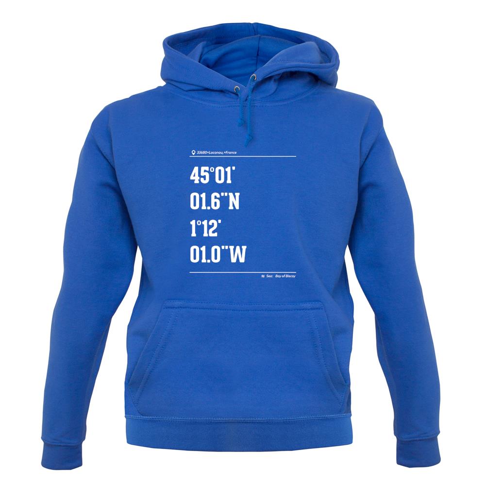 Surfing Coordinates Lacanau unisex hoodie Surfing Coordinates Lacanau unisex hoodie