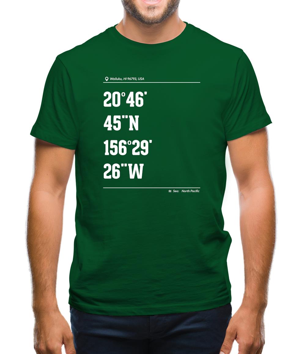 Surfing Coordinates Maalaea Bay Mens T-Shirt Surfing Coordinates Maalaea Bay Mens T-Shirt