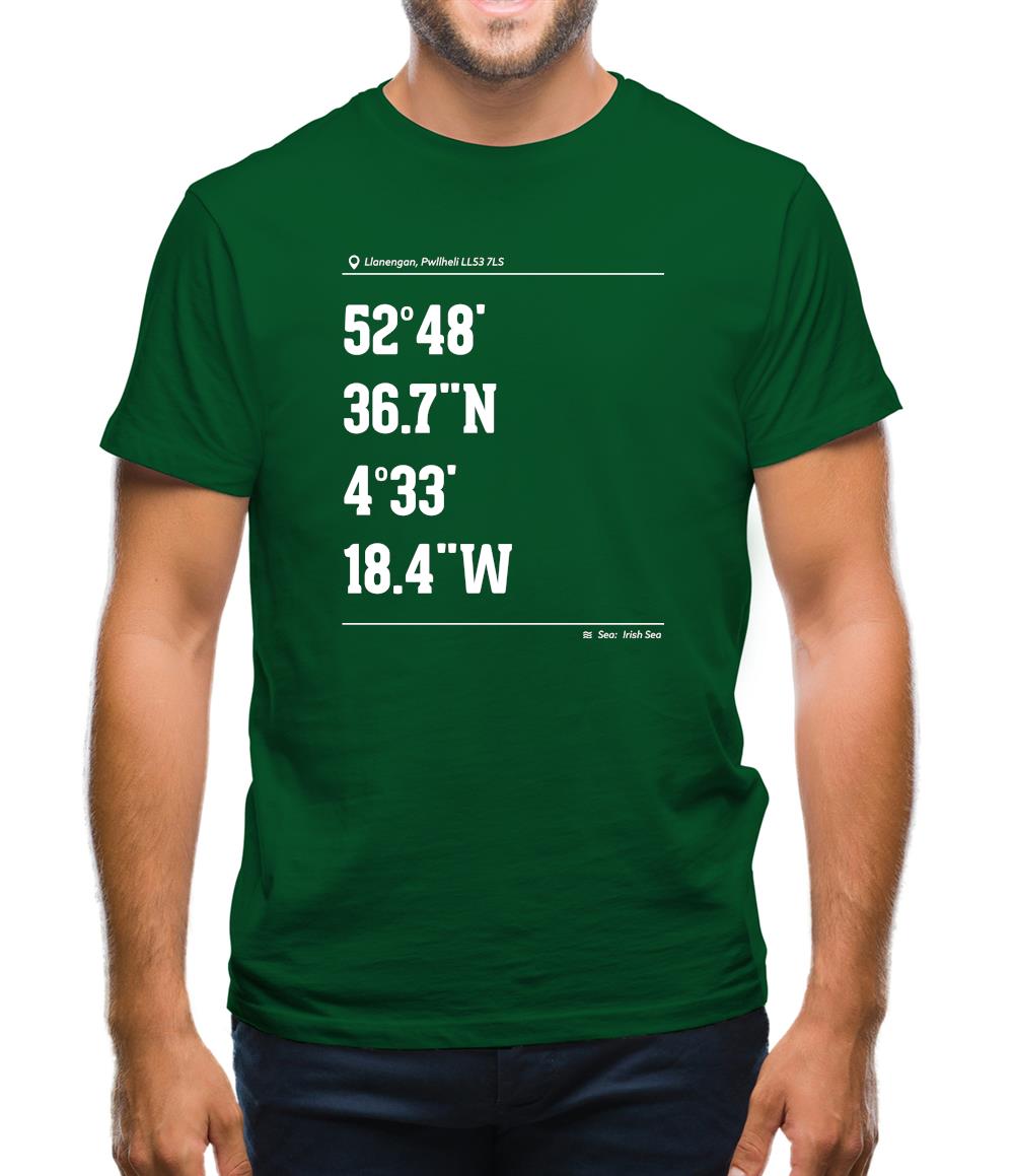 Surfing Coordinates Porthneigwl Mens T-Shirt Surfing Coordinates Porthneigwl Mens T-Shirt
