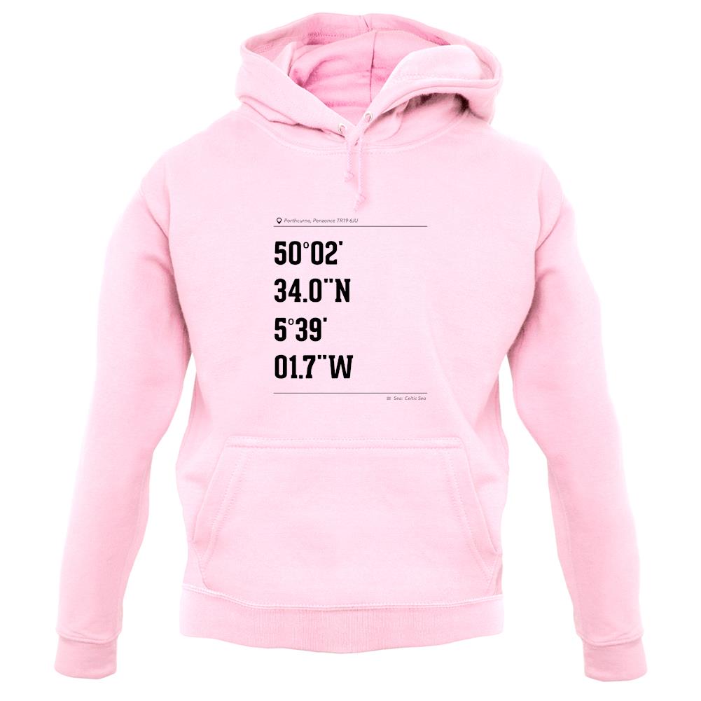 Surfing Coordinates Porthcurno unisex hoodie Surfing Coordinates Porthcurno unisex hoodie