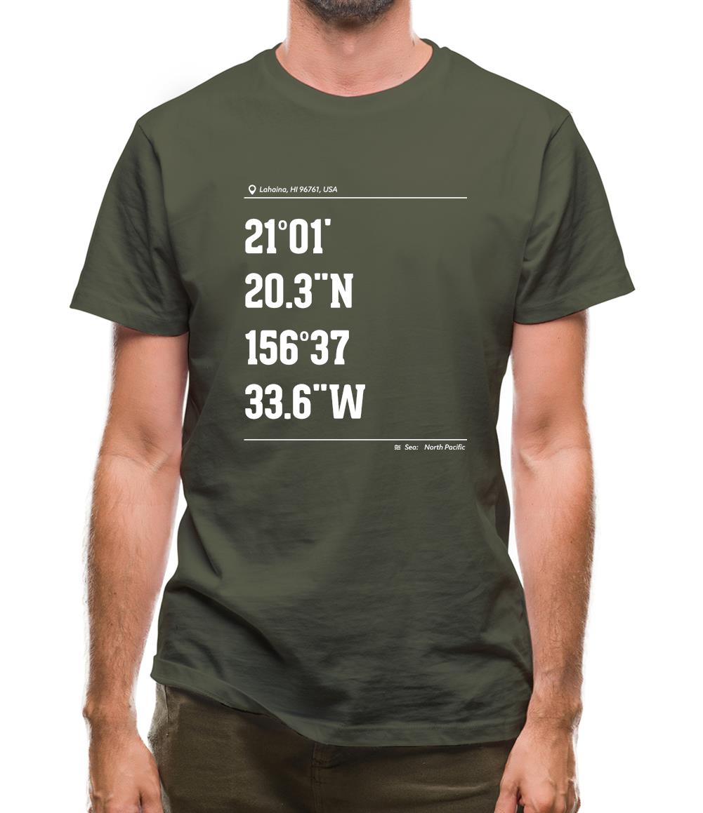 Surfing Coordinates Punalau Beach Mens T-Shirt Surfing Coordinates Punalau Beach Mens T-Shirt