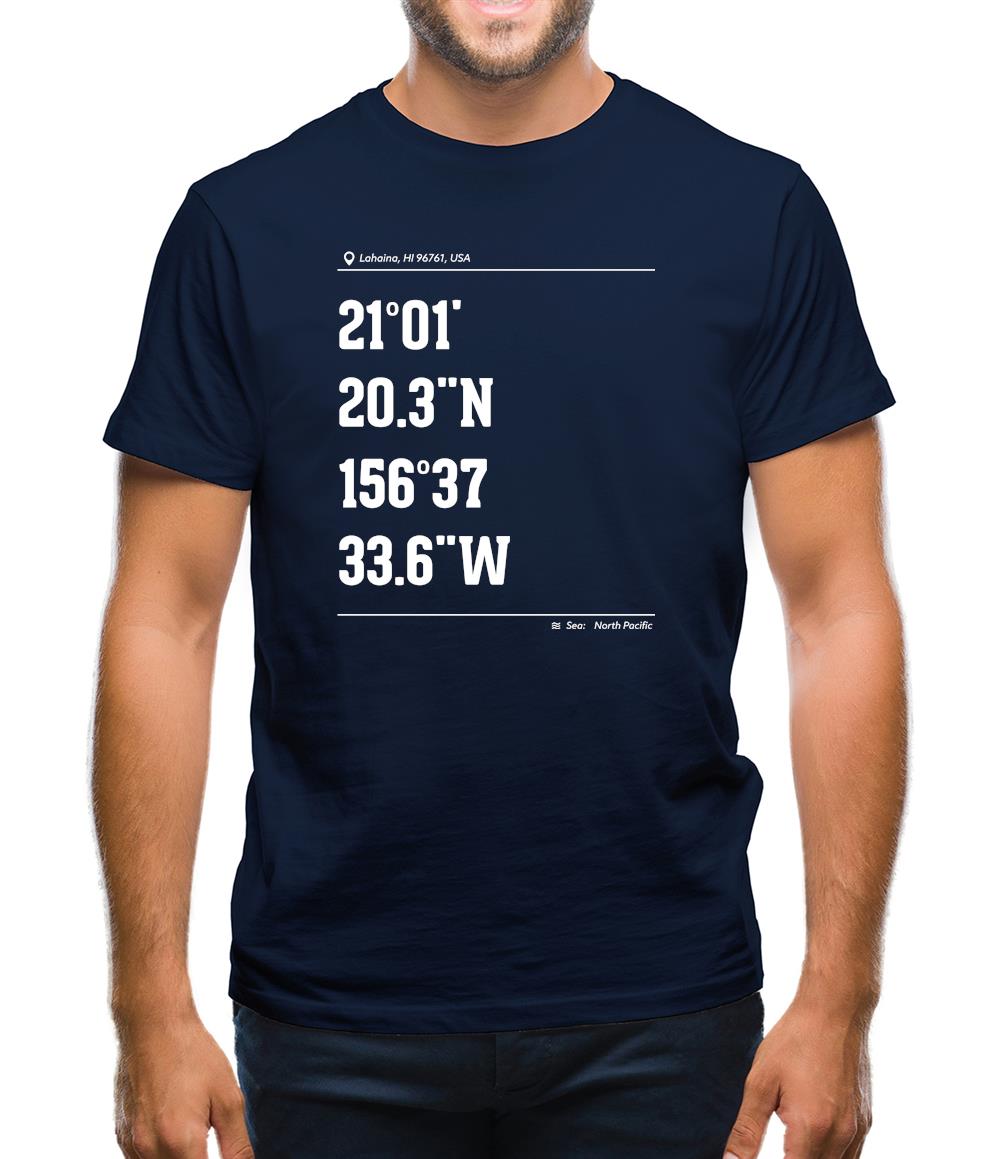 Surfing Coordinates Punalau Beach Mens T-Shirt Surfing Coordinates Punalau Beach Mens T-Shirt