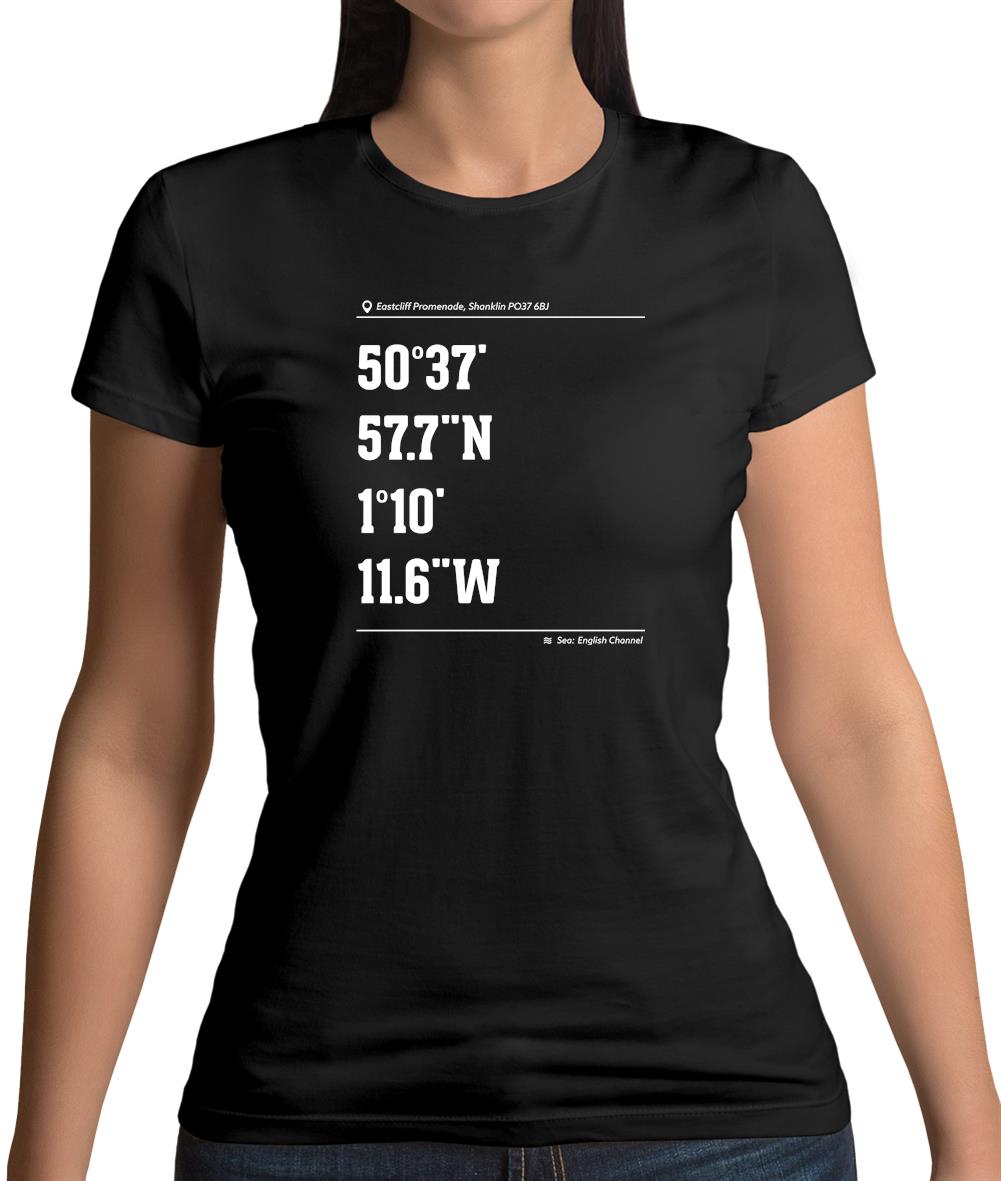 Surfing Coordinates Shanklin Womens T-Shirt Surfing Coordinates Shanklin Womens T-Shirt