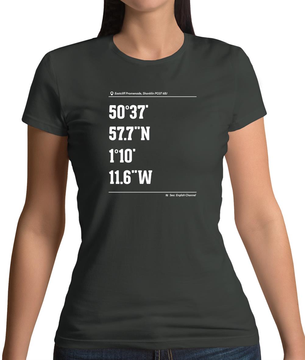Surfing Coordinates Shanklin Womens T-Shirt Surfing Coordinates Shanklin Womens T-Shirt