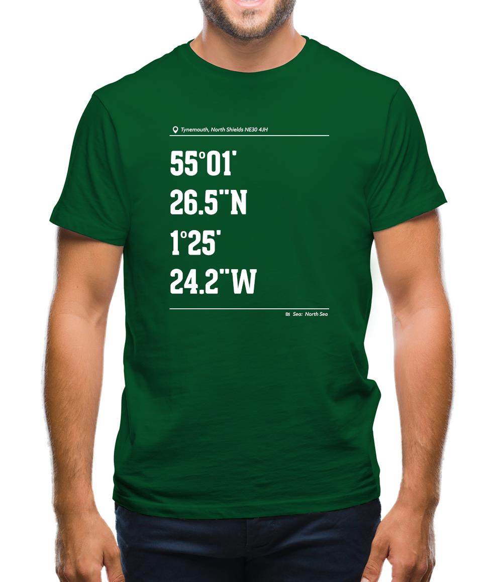 Surfing Coordinates Tynemouth Mens T-Shirt Surfing Coordinates Tynemouth Mens T-Shirt