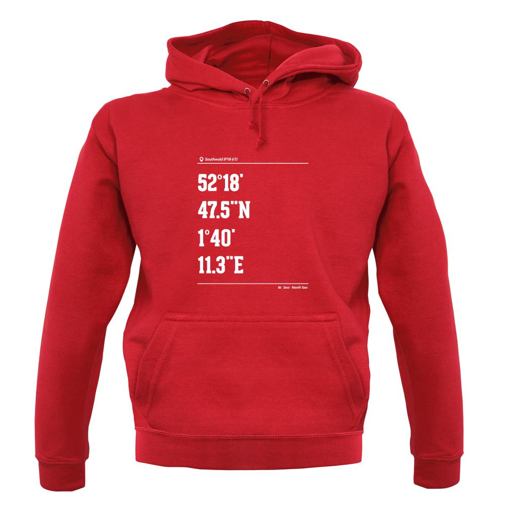 Surfing Coordinates Walberswick unisex hoodie Surfing Coordinates Walberswick unisex hoodie