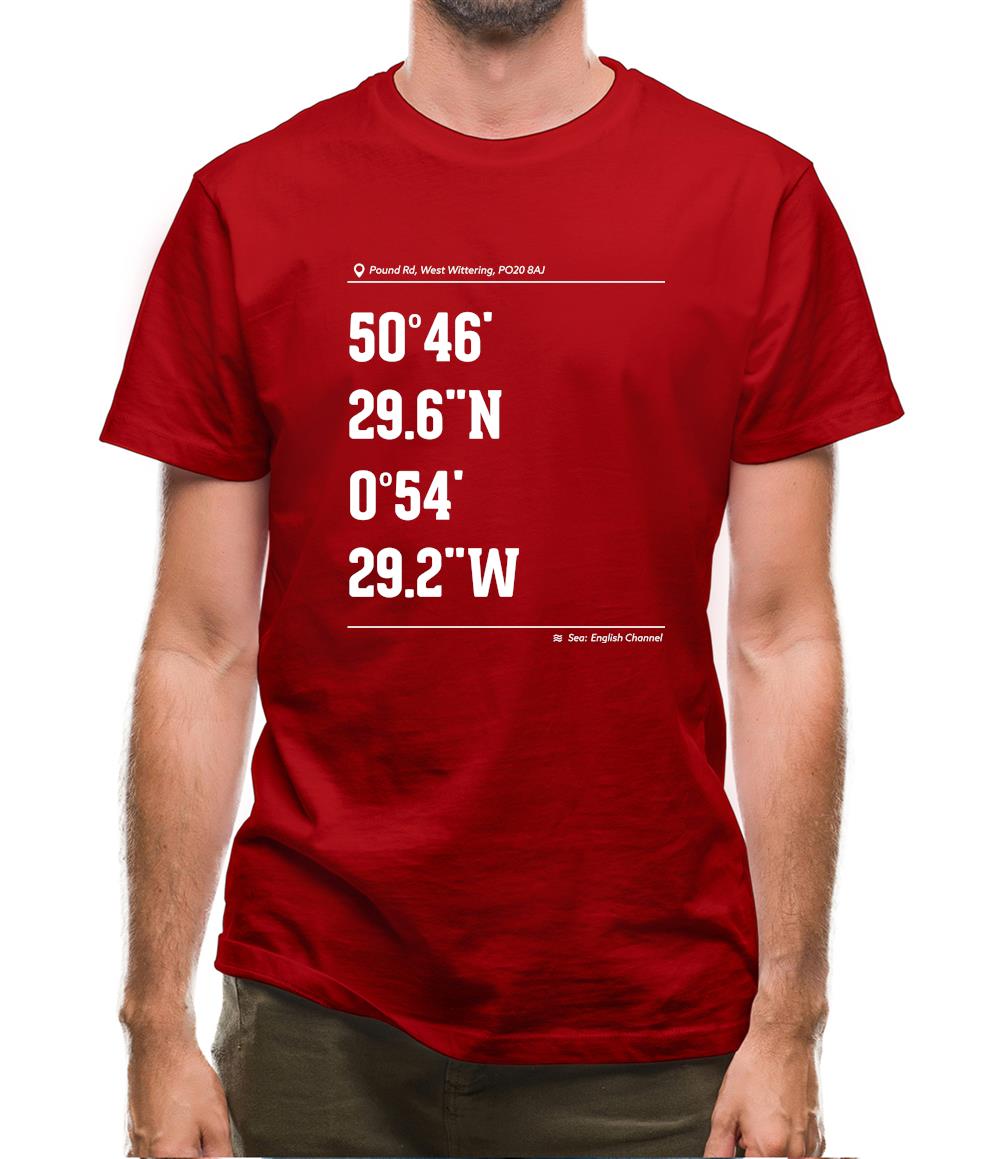Surfing Coordinates Westwittering Mens T-Shirt Surfing Coordinates Westwittering Mens T-Shirt