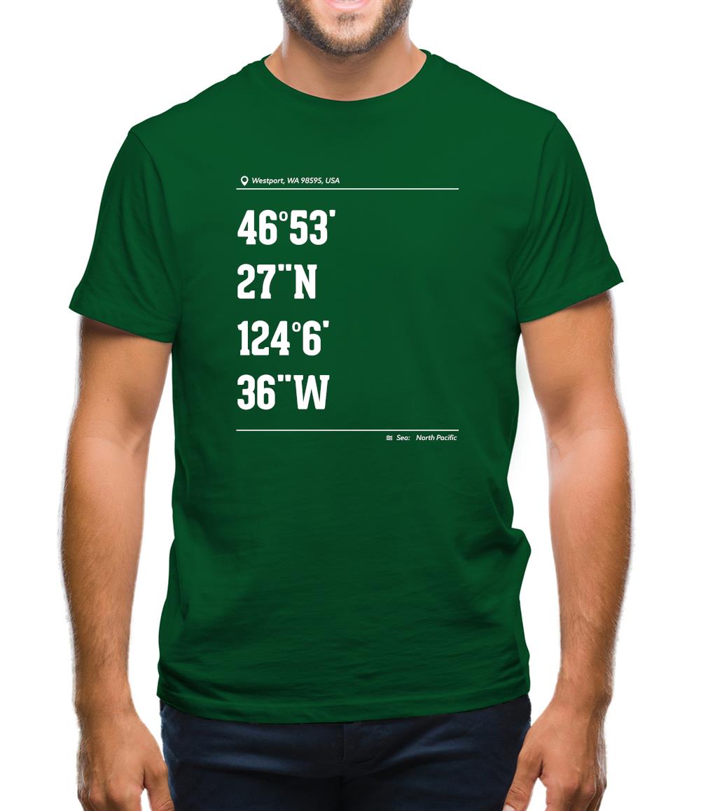 Surfing Coordinates Westport Mens T-Shirt Surfing Coordinates Westport Mens T-Shirt