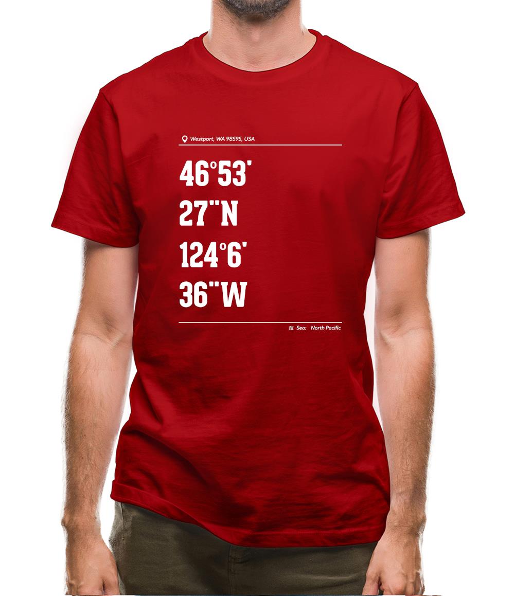 Surfing Coordinates Westport Mens T-Shirt Surfing Coordinates Westport Mens T-Shirt