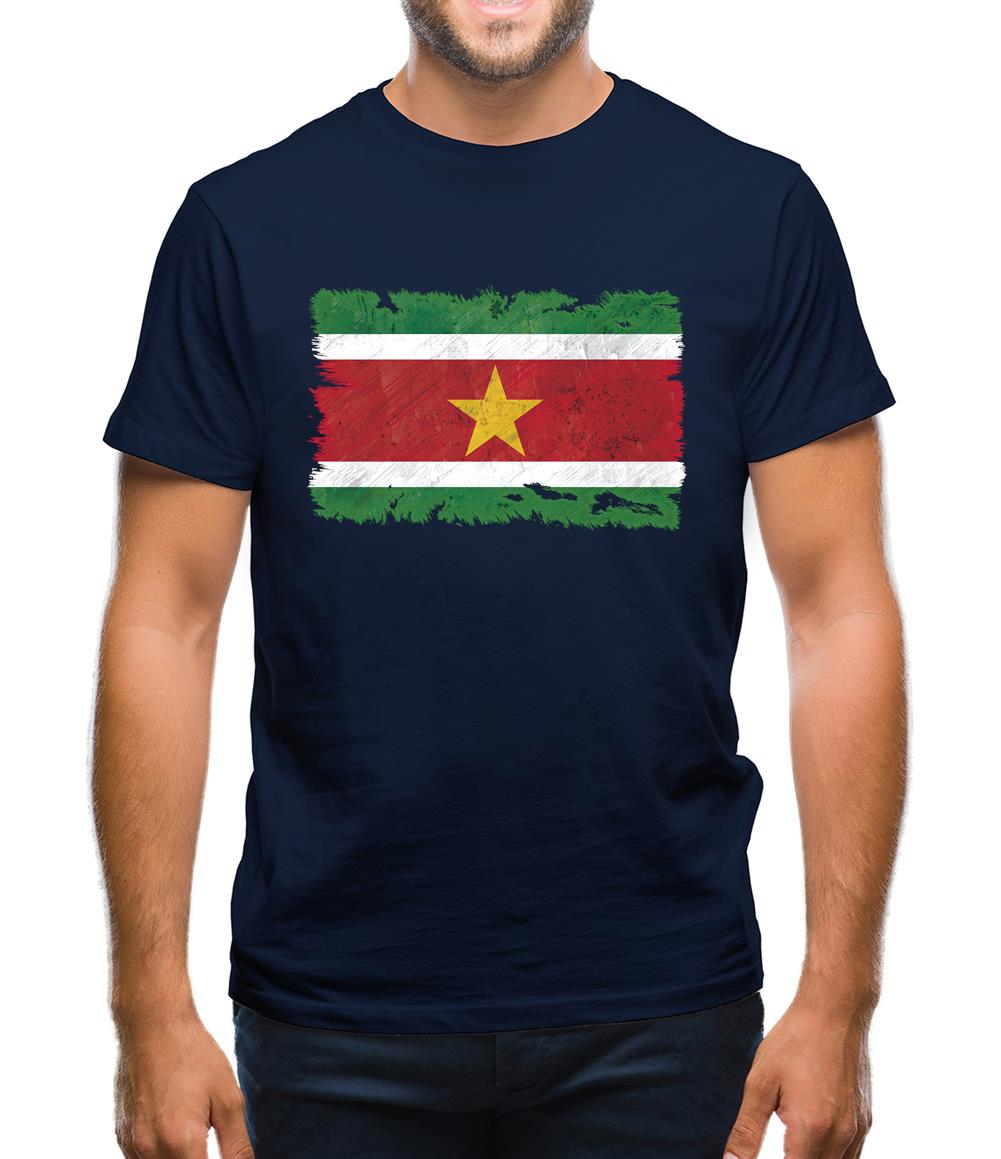 Suriname Grunge Style Flag Mens T-Shirt Suriname Grunge Style Flag Mens T-Shirt