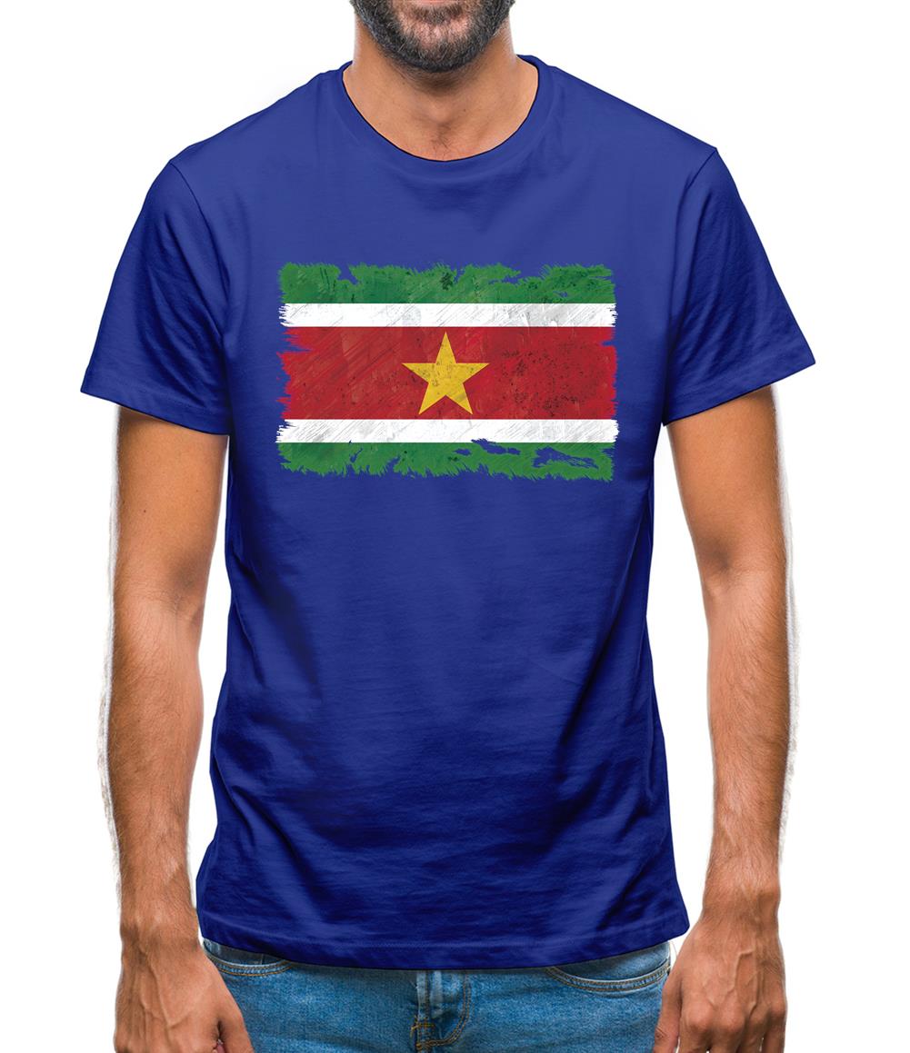 Suriname Grunge Style Flag Mens T-Shirt Suriname Grunge Style Flag Mens T-Shirt