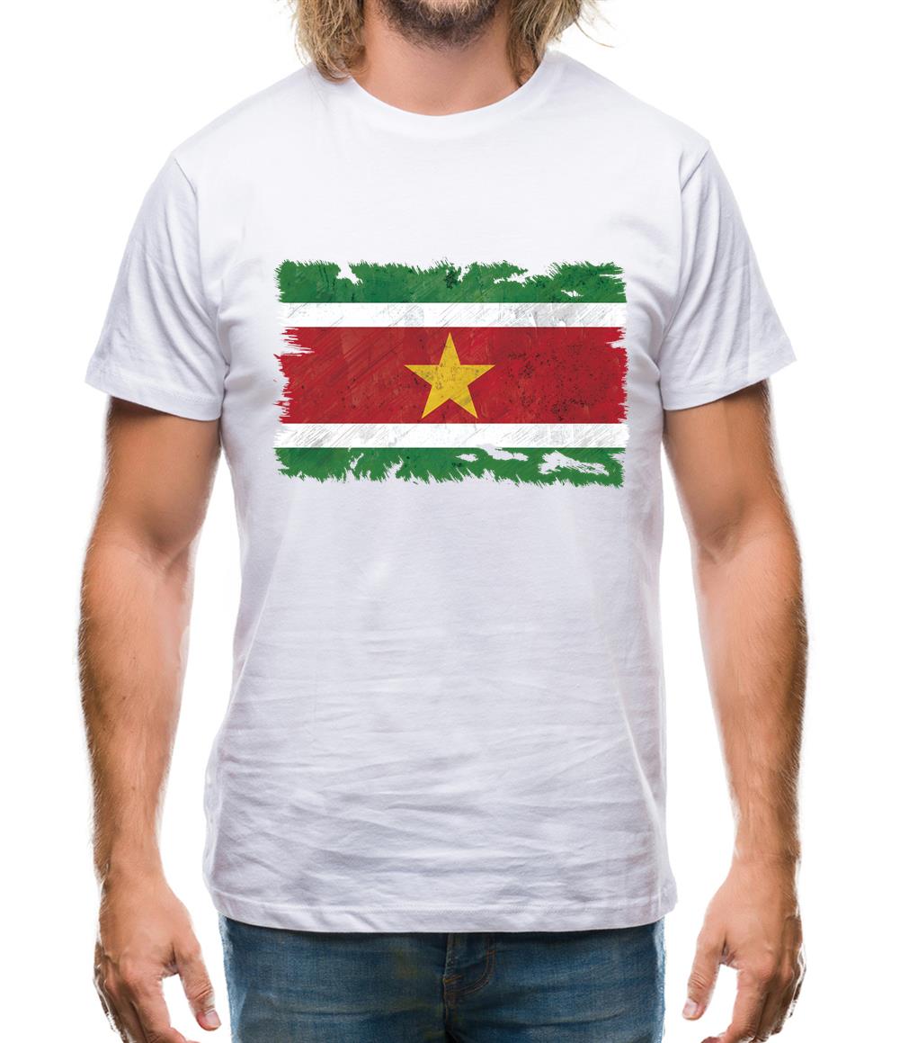 Suriname Grunge Style Flag Mens T-Shirt Suriname Grunge Style Flag Mens T-Shirt