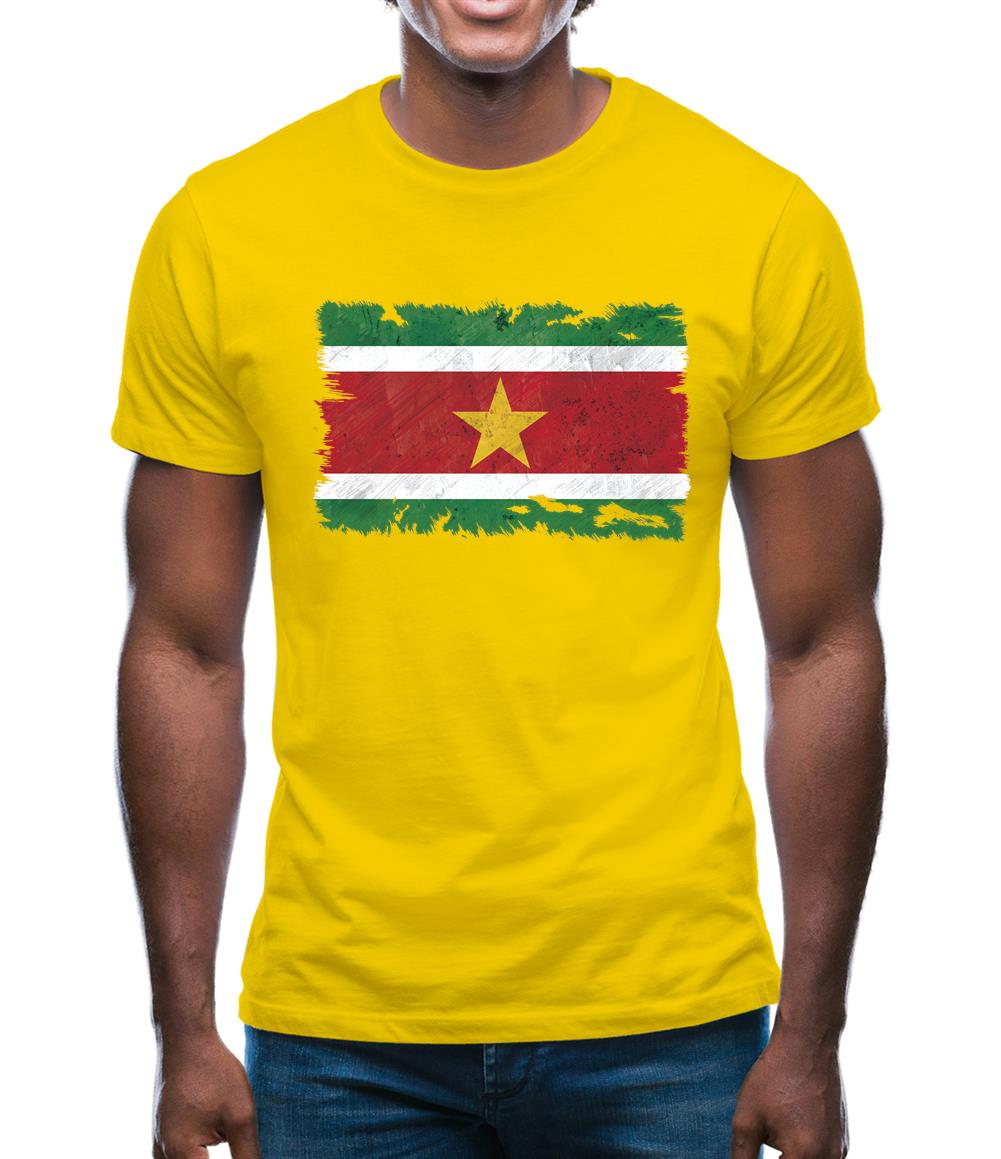 Suriname Grunge Style Flag Mens T-Shirt Suriname Grunge Style Flag Mens T-Shirt