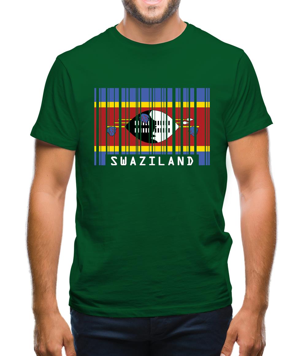Swaziland Barcode Style Flag Mens T-Shirt Swaziland Barcode Style Flag Mens T-Shirt