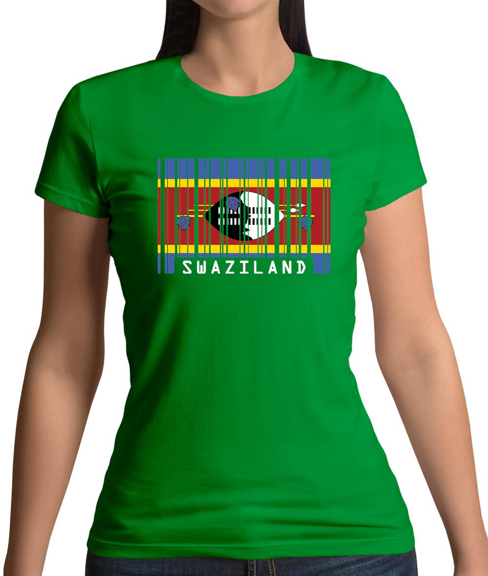 Swaziland Barcode Style Flag Womens T-Shirt Swaziland Barcode Style Flag Womens T-Shirt