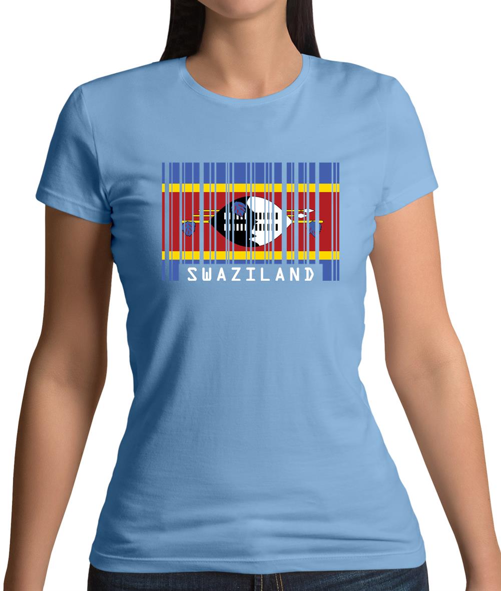 Swaziland Barcode Style Flag Womens T-Shirt Swaziland Barcode Style Flag Womens T-Shirt