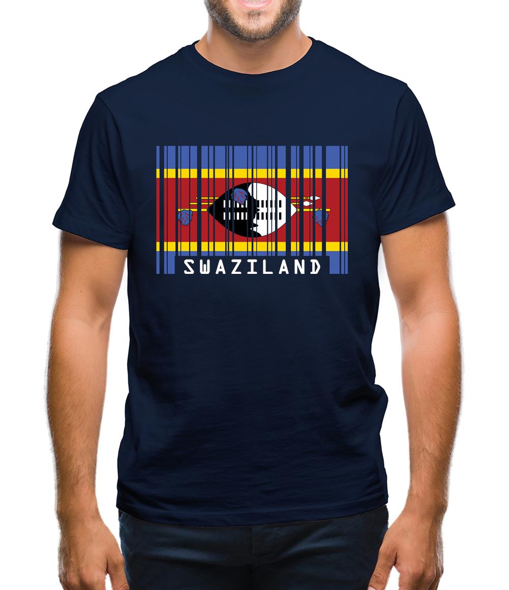 Swaziland Barcode Style Flag Mens T-Shirt Swaziland Barcode Style Flag Mens T-Shirt
