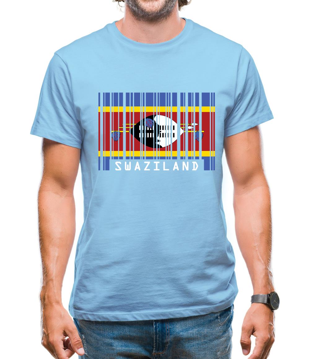 Swaziland Barcode Style Flag Mens T-Shirt Swaziland Barcode Style Flag Mens T-Shirt