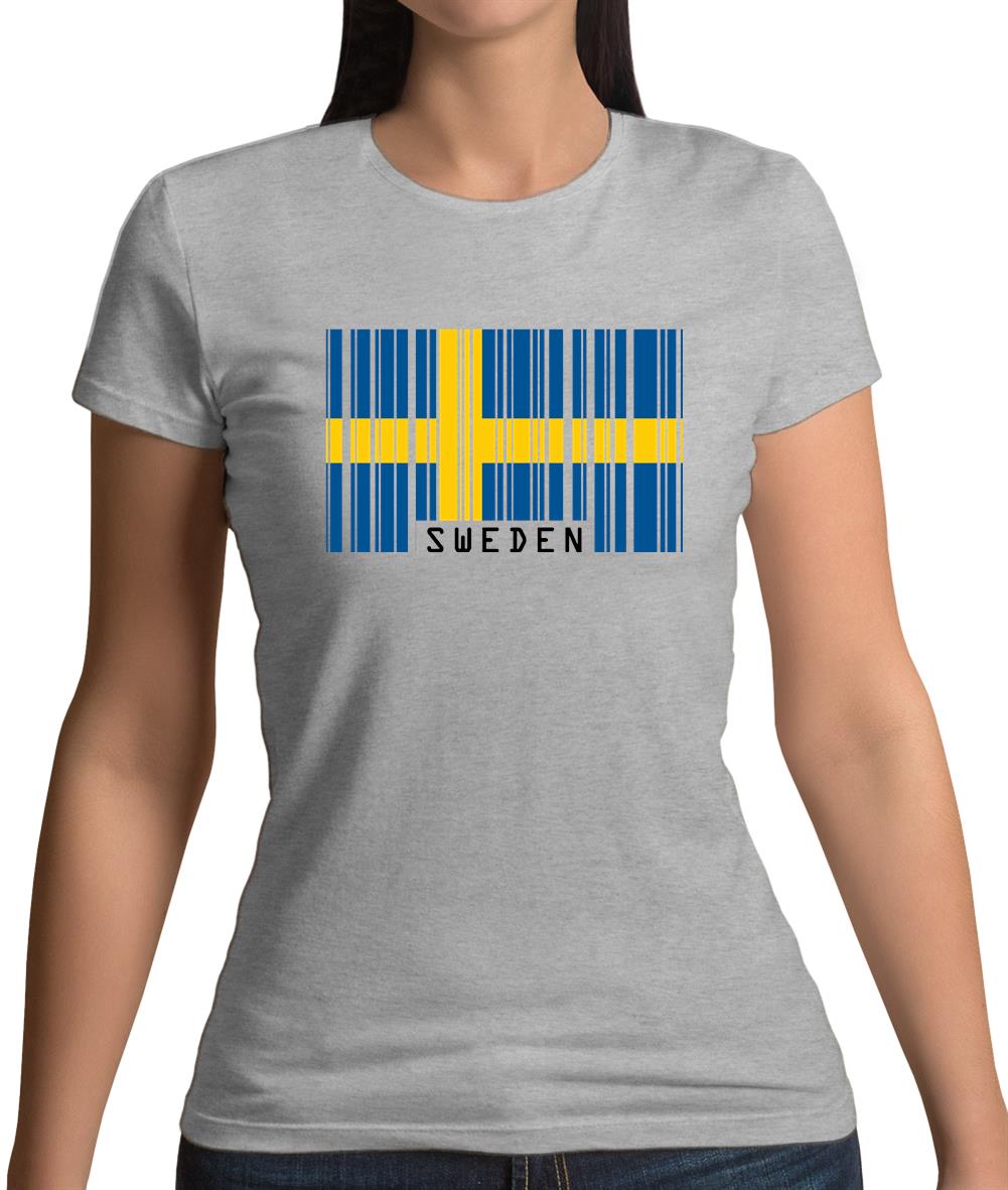 Sweden Barcode Style Flag Womens T-Shirt Sweden Barcode Style Flag Womens T-Shirt