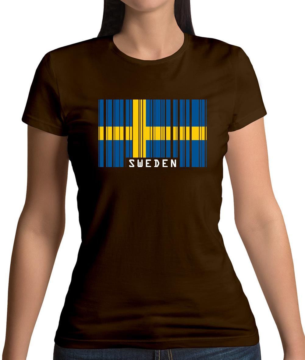 Sweden Barcode Style Flag Womens T-Shirt Sweden Barcode Style Flag Womens T-Shirt