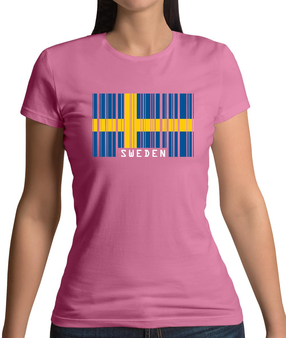 Sweden Barcode Style Flag Womens T-Shirt Sweden Barcode Style Flag Womens T-Shirt