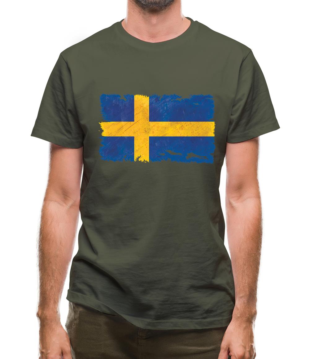 Sweden Grunge Style Flag Mens T-Shirt Sweden Grunge Style Flag Mens T-Shirt