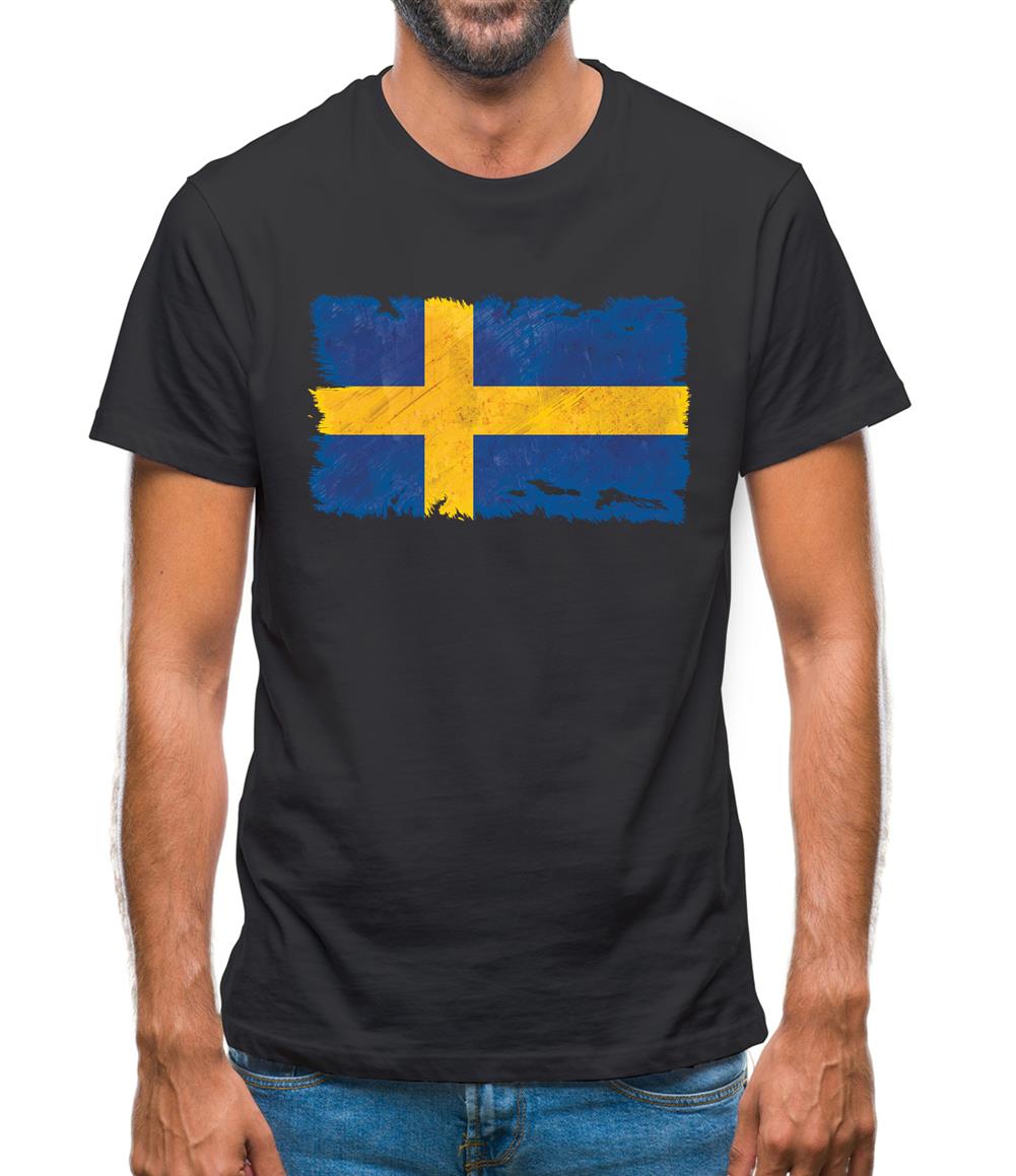 Sweden Grunge Style Flag Mens T-Shirt Sweden Grunge Style Flag Mens T-Shirt