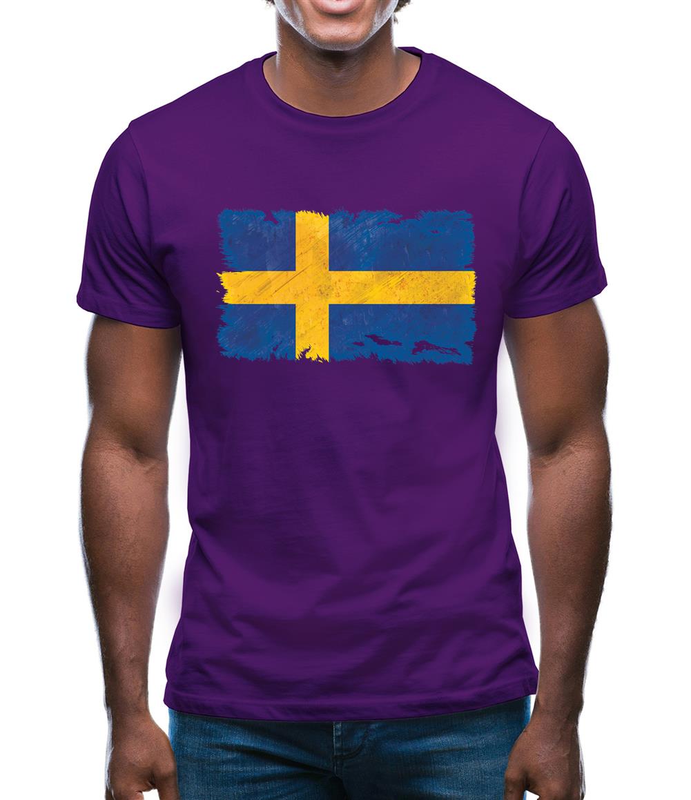 Sweden Grunge Style Flag Mens T-Shirt Sweden Grunge Style Flag Mens T-Shirt