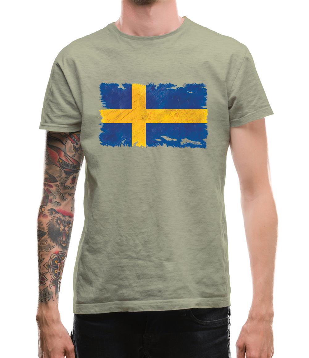 Sweden Grunge Style Flag Mens T-Shirt Sweden Grunge Style Flag Mens T-Shirt