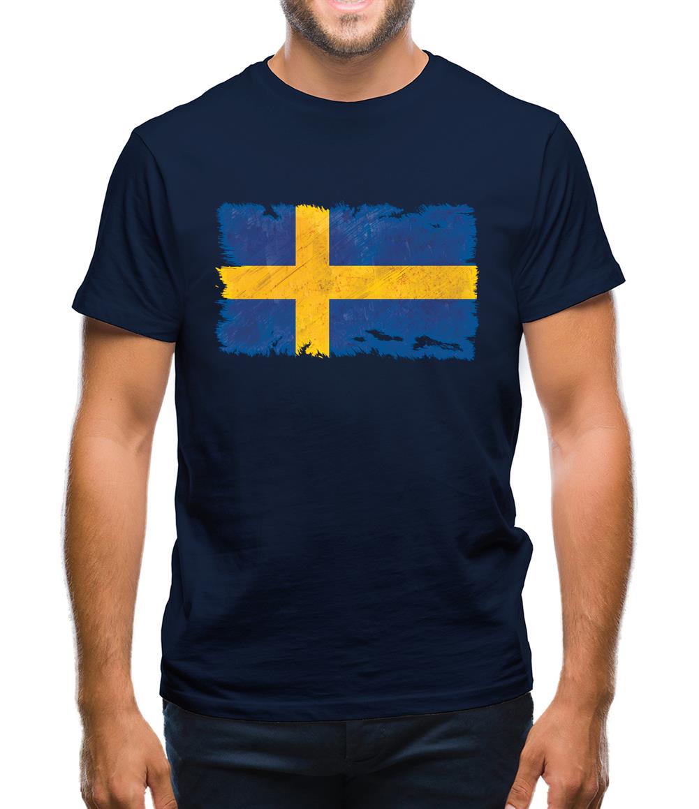 Sweden Grunge Style Flag Mens T-Shirt Sweden Grunge Style Flag Mens T-Shirt