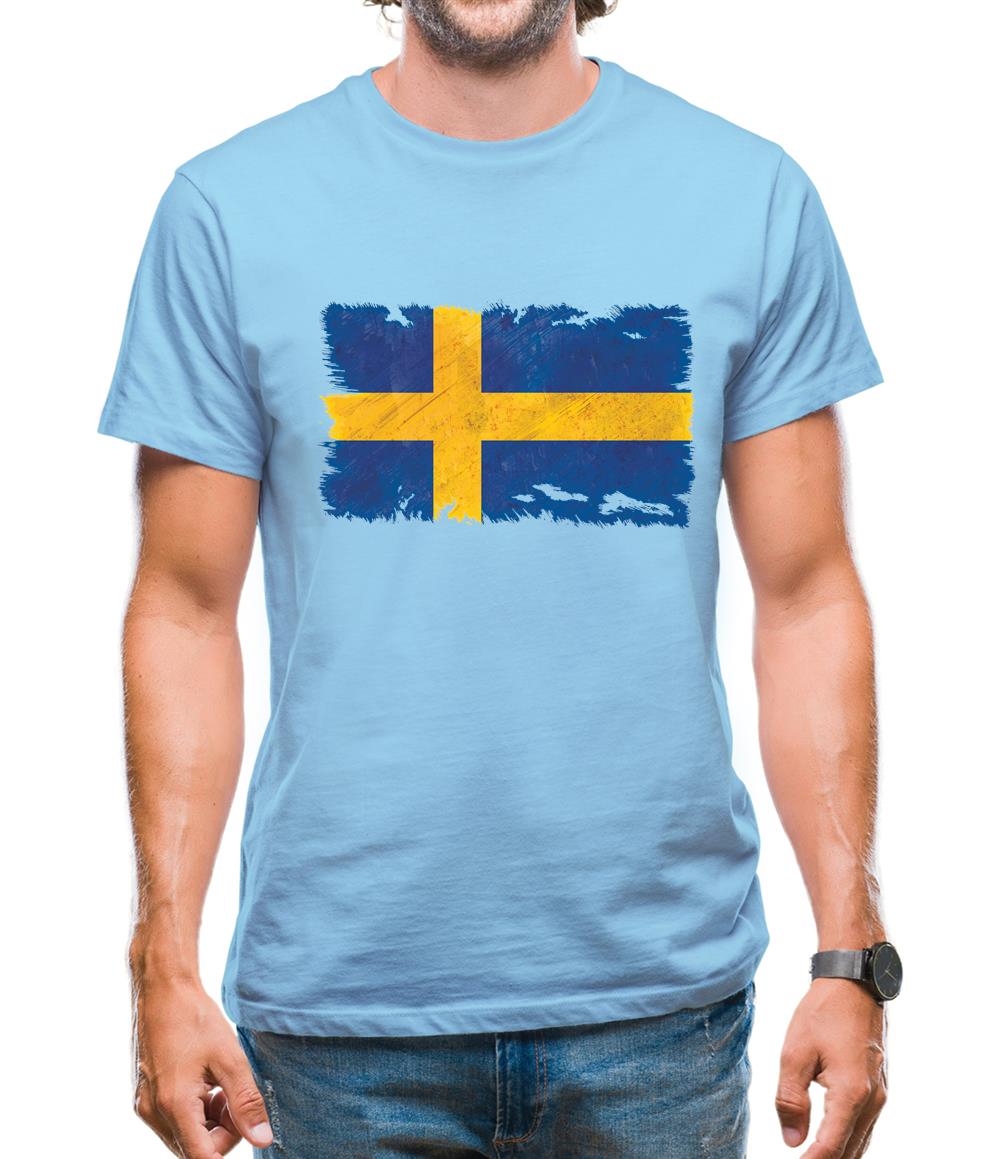 Sweden Grunge Style Flag Mens T-Shirt Sweden Grunge Style Flag Mens T-Shirt
