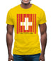 Switzerland Barcode Style Flag Mens T-Shirt Switzerland Barcode Style Flag Mens T-Shirt